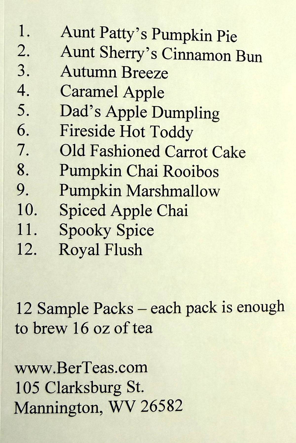 Fall Collection Sample Box