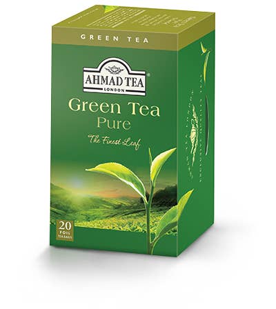 Ahmad Tea Green Tea Pure 20 Foil Wrapped Tea Bags