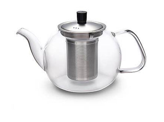 Glass Teapot 30 oz Classic Round Teapot with Stainless Steel Infuser
