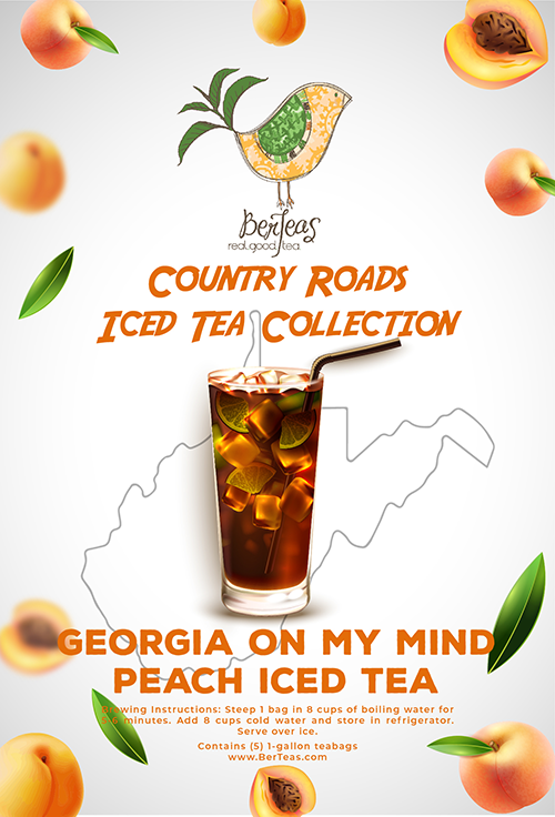 Country Roads Iced Tea ColIection: Georgia on My Mind Peach - (10)1 gallon tea bags