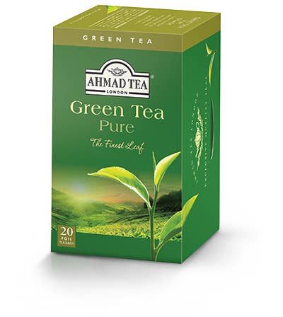 Ahmad Tea Green Tea Pure  20 Foil Wrapped Tea Bags
