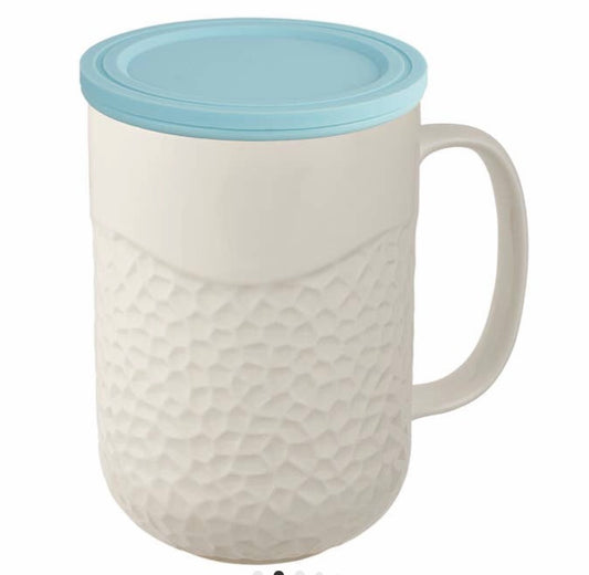 Tea Infuser Mug (coral imprint 15 oz)