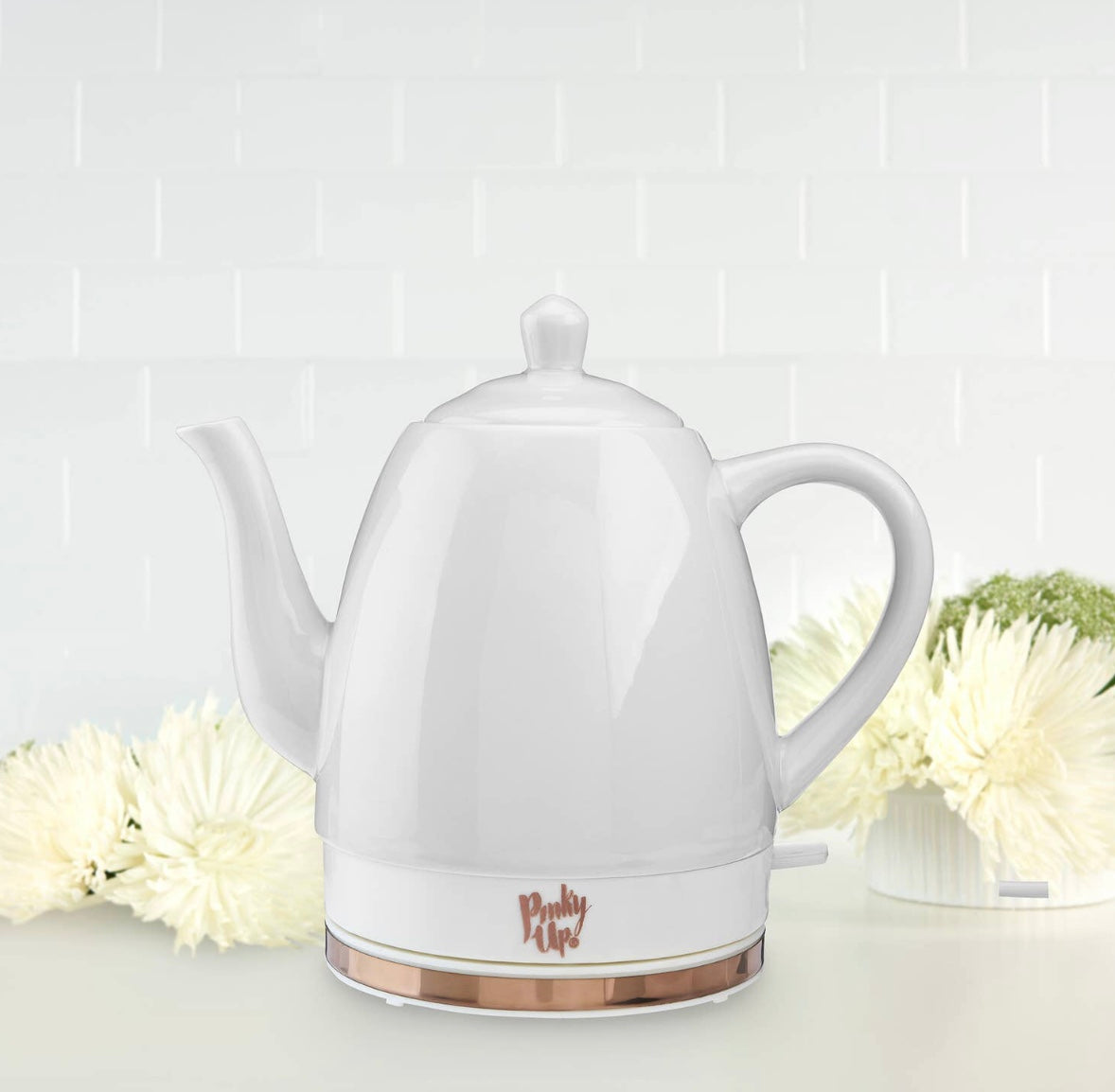 Noelle Grey Ceramic Electric Tea Kettle by Pinky Up