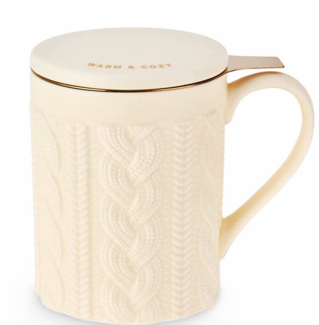 Annette Cable knit infuser mug