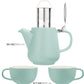 T42 - Tea for Two Porcelain Teapot & 2 Cups Set 27 fl. Oz