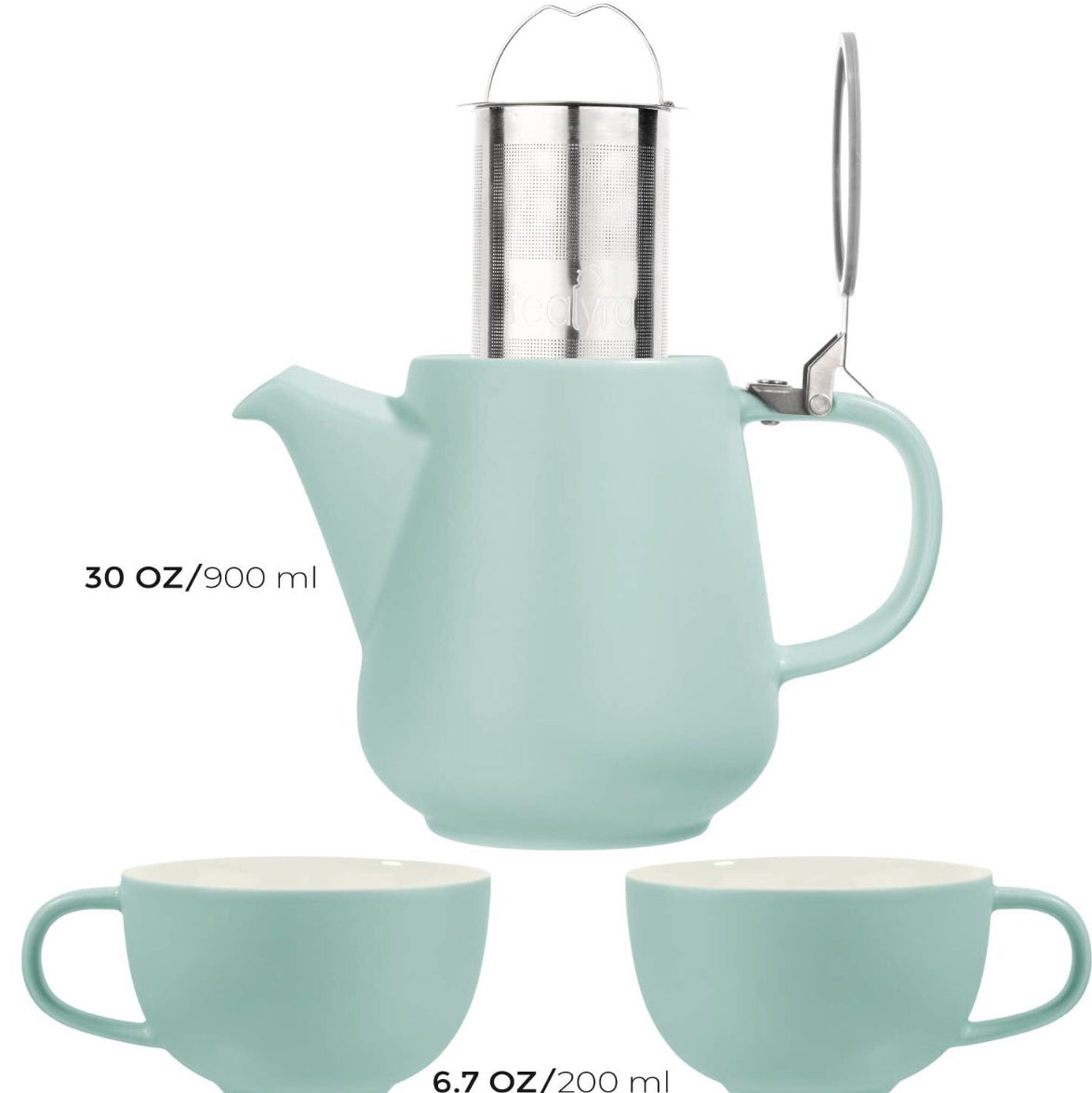 T42 - Tea for Two Porcelain Teapot & 2 Cups Set 27 fl. Oz