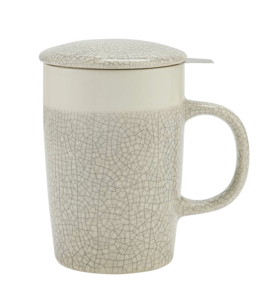 Crackle Glaze Tea Infuser Mug
